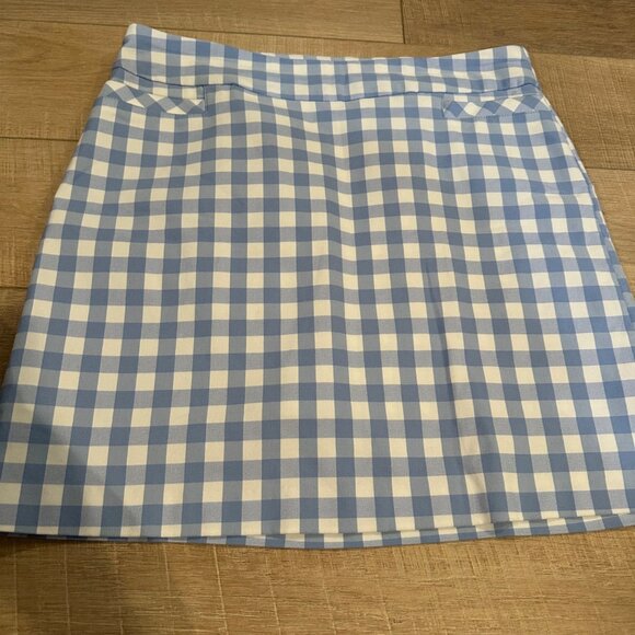 KIM ROGERS WOMENS BLUE & WHITE PLAID SKORT 16 - Picture 3 of 9